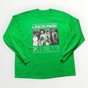 Linkin Park From Zero World Tour 2025 Long Sleeve T Shirt Mens 2XL Green Graphic